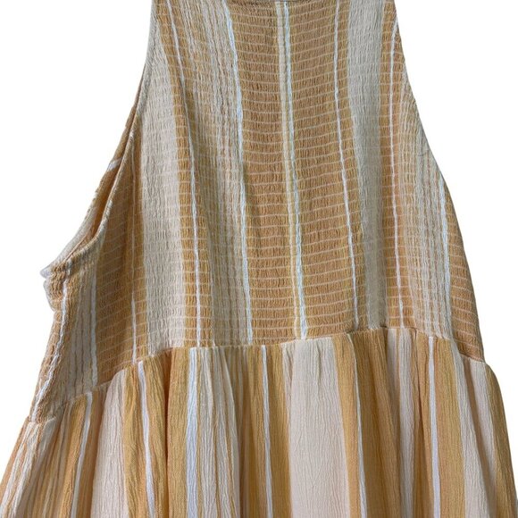 Torrid Women's Baby Doll Ruched High Neckline Striped Yellow Blouse Size 3x - Picture 10 of 10